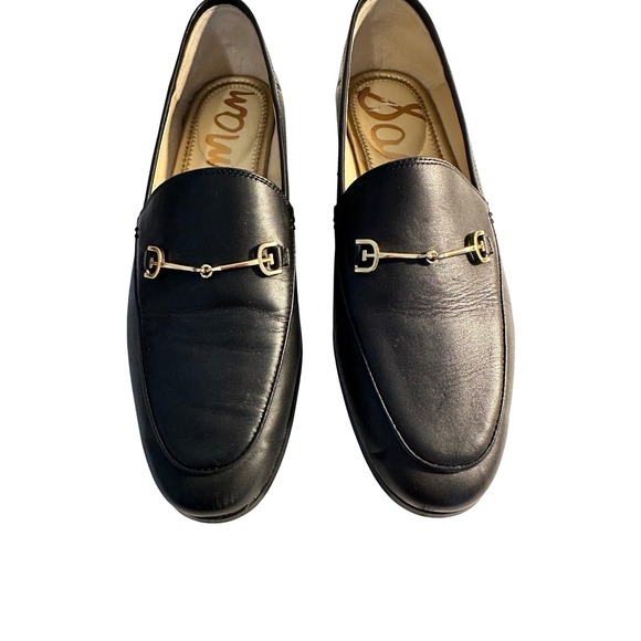 Sam Edelman Loraine Leather Bit Loafers Size 9 M Black Gold Hardware Classic - Picture 7 of 10